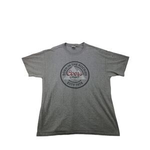 Coors Light Born in the Rockies T Shirt Size XL Gray Jerzees Heavyweight Blend
